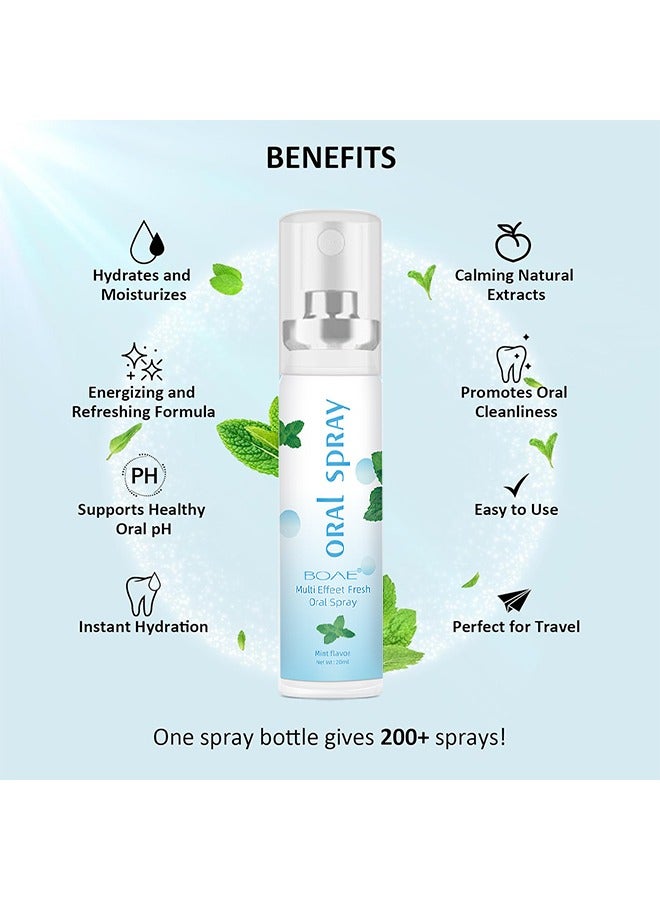 BOAE Multi Effeet Fresh Oral Spray 20ml, Bad Breath Treatment For Adults, Mint Flavor Mouth Freshener, Effective Mouth Spray, Breath Freshener Spray, Oral Care Spray, Mouth Healthy Care - Image 3