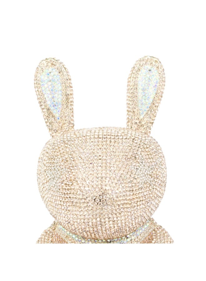 Dollar's Luxury Sparkle Crystal Purse CP62 - Metal Rhinestone Evening Clutch Bag, Elegant Bridal Wedding Party Handbag, Crossbody Chain Bag, Formal Event Stylish Designer Purse (Gold) - Image 2