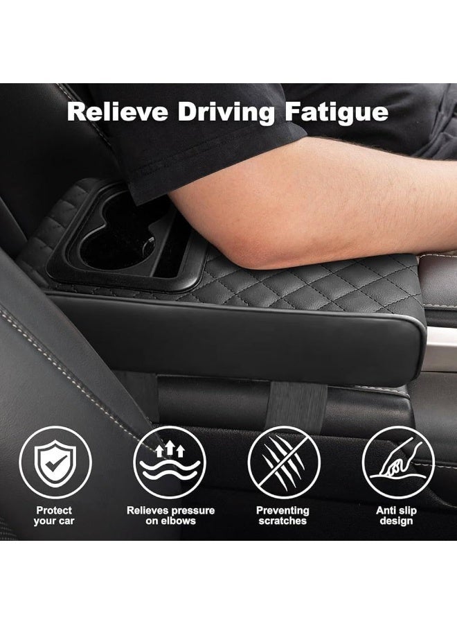 Premium car leather armrest – Comfortable center console cushion with built-in cup holder – Armrest-free design and elbow rest while driving – Suitable for SUVs - Image 4