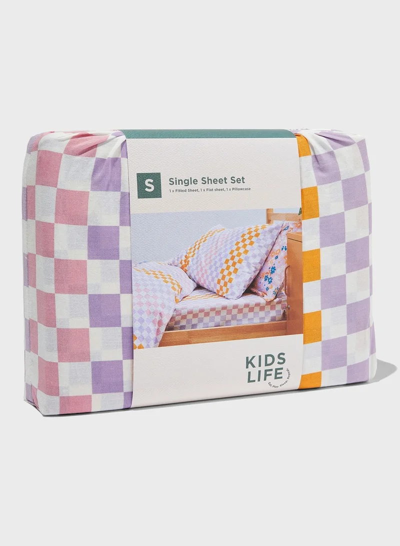 Cotton On Kids Checkerboard Sheet Set - Single