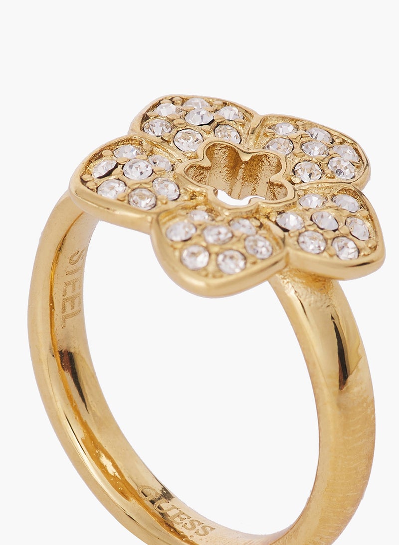 GUESS 14mm Pave Flower Mini Ring - Image 4