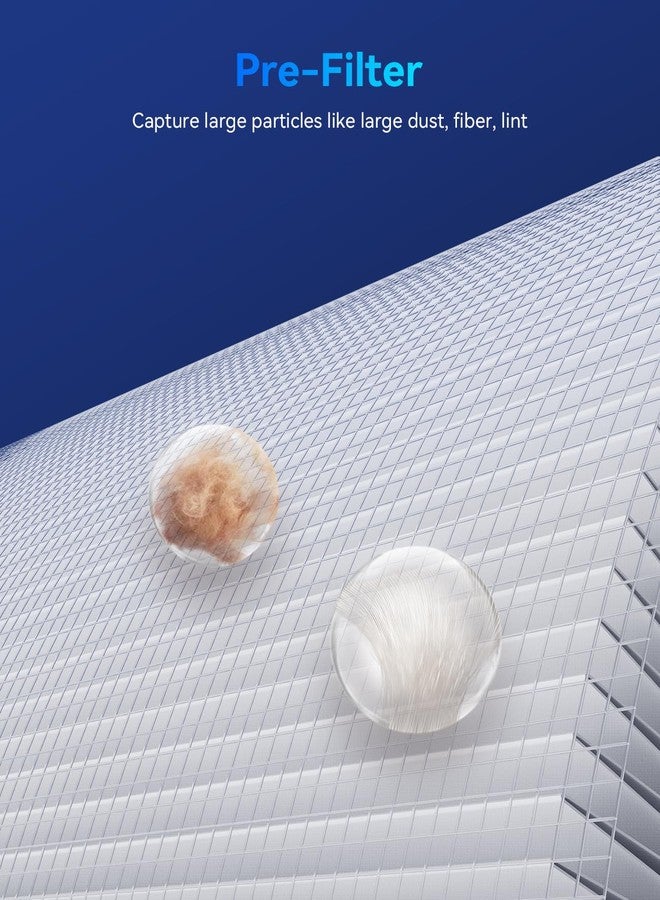 Membrane Solutions فلتر بديل أصلي لجهاز تنقية الهواء MSB5 من Membrane Solutions، فلتر هواء H13 عالي الكفاءة 3 في 1 بديل لفلتر هواء HEPA الحقيقي لإزالة رائحة الدخان وحبوب اللقاح ووبر الحيوانات الأليفة - الإصدار القياسي (عبوة من قطعتين) - Image 3