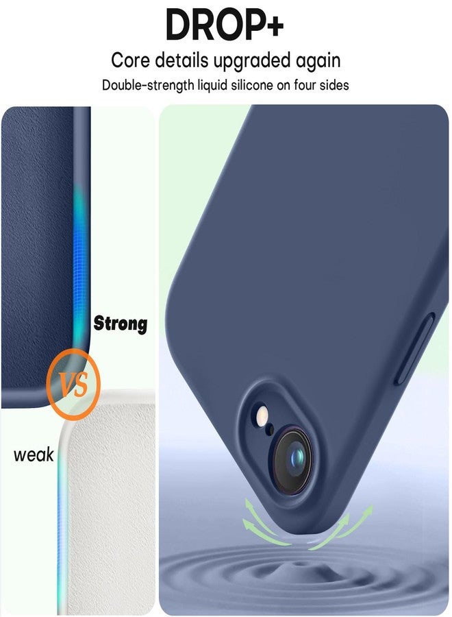 Vooii Compatible with iPhone 16e Case, Liquid Silicone Upgrade [Camera Protection] [Soft Anti-Scratch Microfiber Lining] Shockproof Phone Case for iPhone 16e 6.1 inch - Navy Blue - Image 4