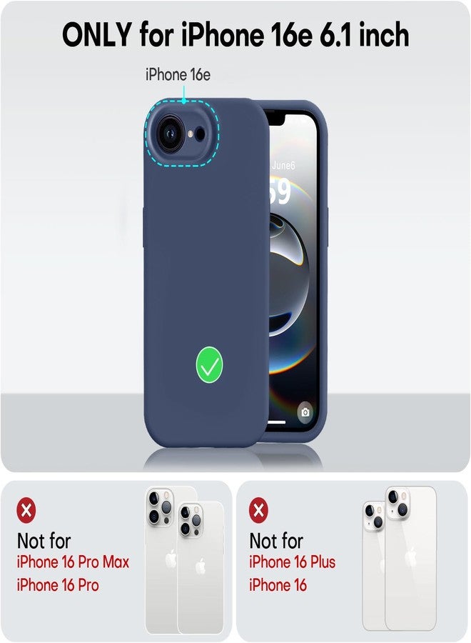 Vooii Compatible with iPhone 16e Case, Liquid Silicone Upgrade [Camera Protection] [Soft Anti-Scratch Microfiber Lining] Shockproof Phone Case for iPhone 16e 6.1 inch - Navy Blue - Image 5