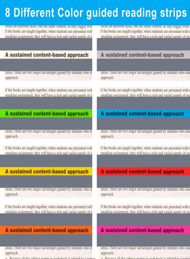Heetobcos Guided Reading Strips/Colored Overlay/Highlight Strips/Highlighter/Bookmark/Assorted Colors Help with Dyslexia for Children and Teacher Supply Assistant (8 Pack) - Image 3