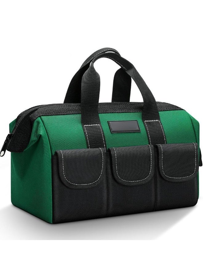Professional Heavy Duty Tool Bag, 1680D Multi-Layer Oxford Fabric Organizer, Waterproof & Wear-Resistant Electrical Tools Storage Bag with Multiple Pockets, Available in 12/17/19 Inches (Green) - Image 1
