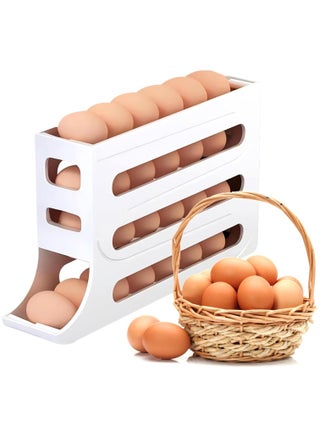 30 Eggs Fridge Dispenser 4 Tier Egg Holder for Refrigerator Countertop Container Large Capacity Auto Rolling Tray Organizer Storage Automatic Distributor Rack Space Saving for Kitchen - pzsku/Z3BB3139A4AF9DD529FF9Z/45/1745247867/b811f0d4-0aaf-4bde-bd72-44e81ac89276