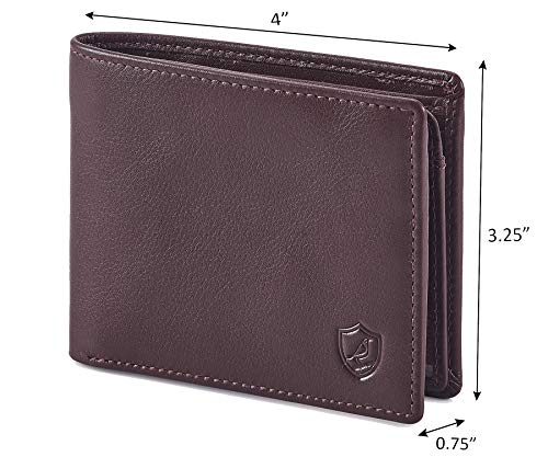 Cochoa Bifold Wallet for Men's Real Genuine Slim Leather RFID Blocking 2 ID Windows Stylish Travel Gift Box (NAPA, CHOCOLATE) - Image 3