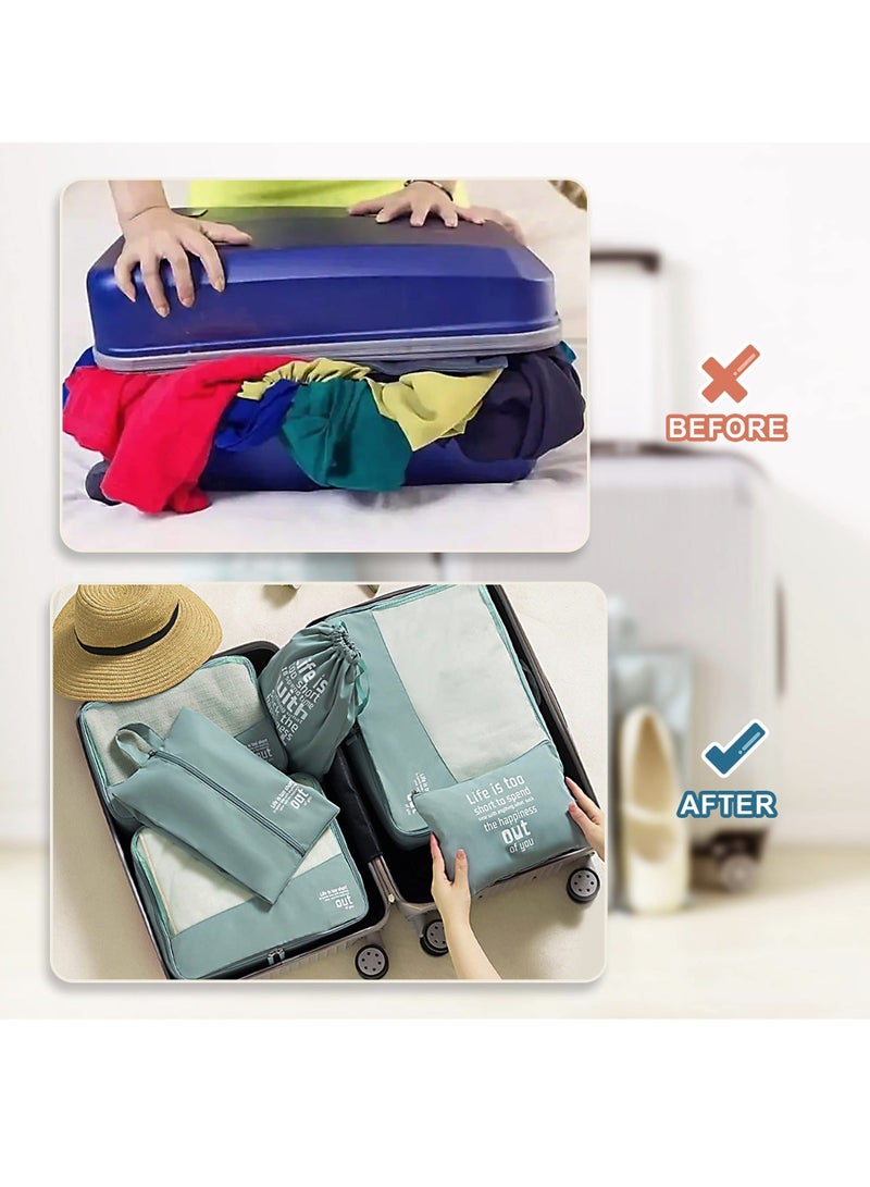 واي آند دي SYOSI 6 Pcs Packing Cubes for Travel, Travel Organizers Suitcases, Large Capacity Luggage includes Storage Bags, Convenient Duffle Bags Lovers - Image 3