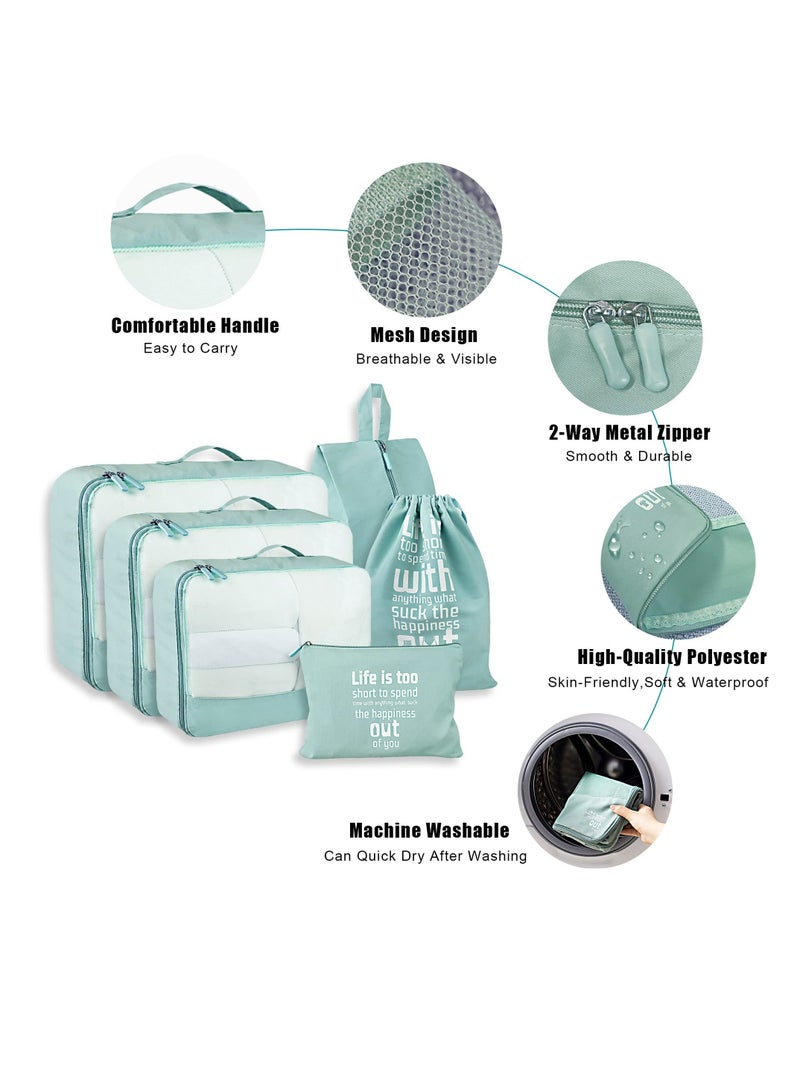 واي آند دي SYOSI 6 Pcs Packing Cubes for Travel, Travel Organizers Suitcases, Large Capacity Luggage includes Storage Bags, Convenient Duffle Bags Lovers - Image 5