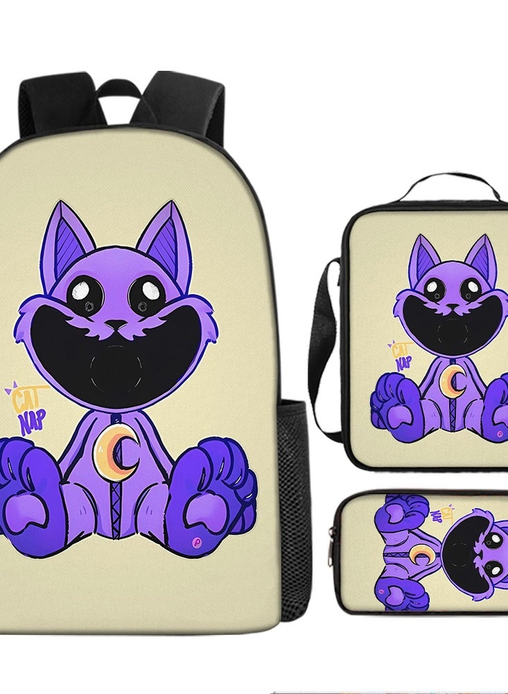 New Dragon Ball Printed Backpack Polyester Schoolbag Fashion Shoulder Bag Student Pencil Bag Three-piece Set,40-three-piece set; backpack + shoulder bag + pencil bag - 57  - Image 1