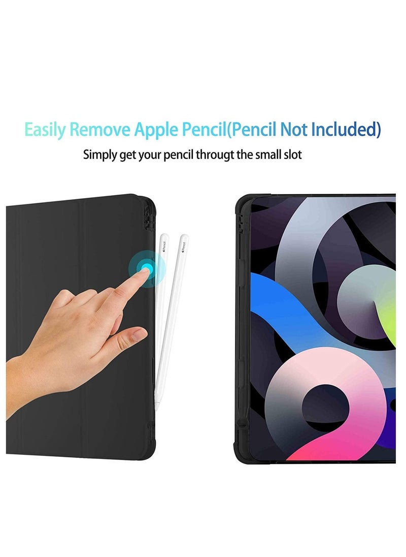 ELTRAZONE iPad Air 4 Case 2020, iPad Air 4th Generation Case with Pencil Holder [Full Body Protection + Apple 2nd Pencil Charging and Auto Wake/Sleep] Smart Stand Cover Case for iPad Air 4 10.9 (Black) - Image 2