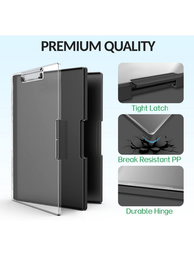 Sooez Clipboard With Storage Cleaview Clip Boards 8.5X11 With 2 Storage Dry Erase Plastic Nursing Clipboard Box High Capacity Clipboard For Teacher Coaches School & Office Supplies Black - Image 4