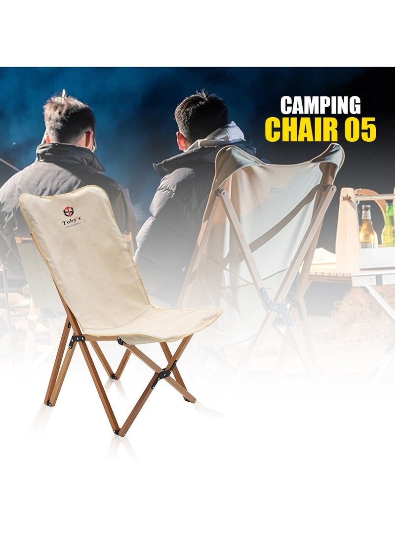توبيز كرسي تخييم على شكل فراشة محمول جديد من توبي، مقعد قابل للطي في الهواء الطلق، كرسي خشبي صلب للتخييم، كرسي صيد السمك - Image 4