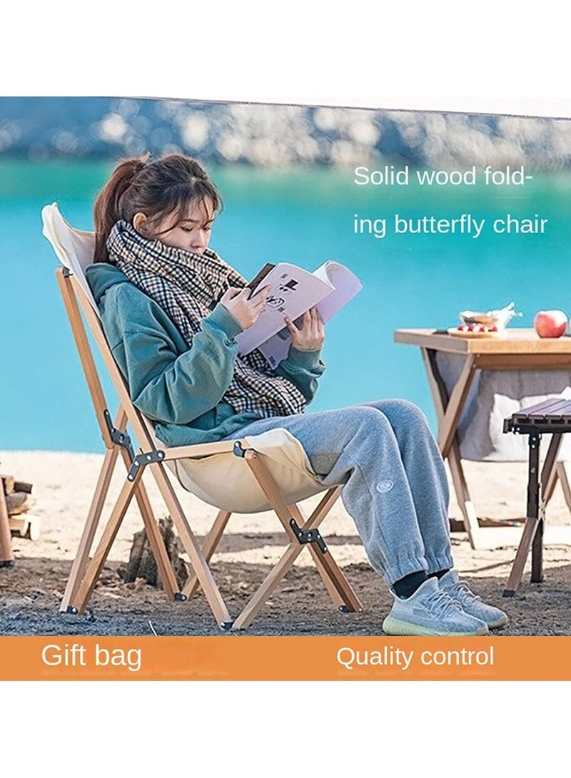 توبيز كرسي تخييم على شكل فراشة محمول جديد من توبي، مقعد قابل للطي في الهواء الطلق، كرسي خشبي صلب للتخييم، كرسي صيد السمك - Image 5