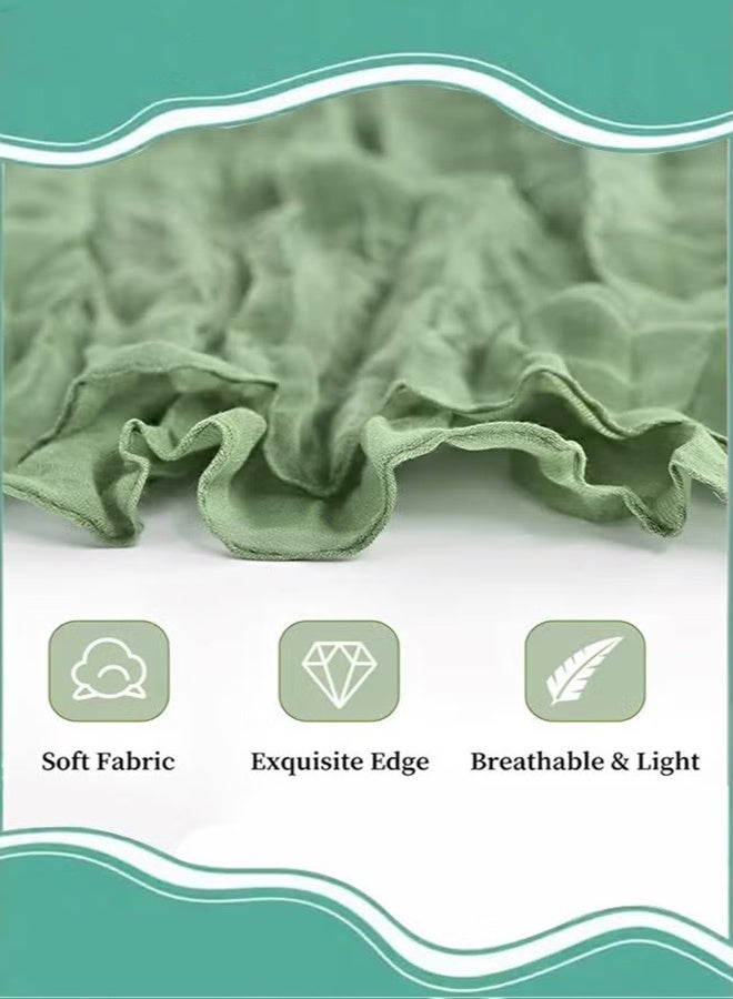 Happy D 6-Piece Cloth Napkins,20 x 20 Inch Gauze Napkin Vintage Boho Cheesecloth Napkin Bulk For Party,Wedding,Reception,Bridal Shower Table Decorations,Green - Image 3