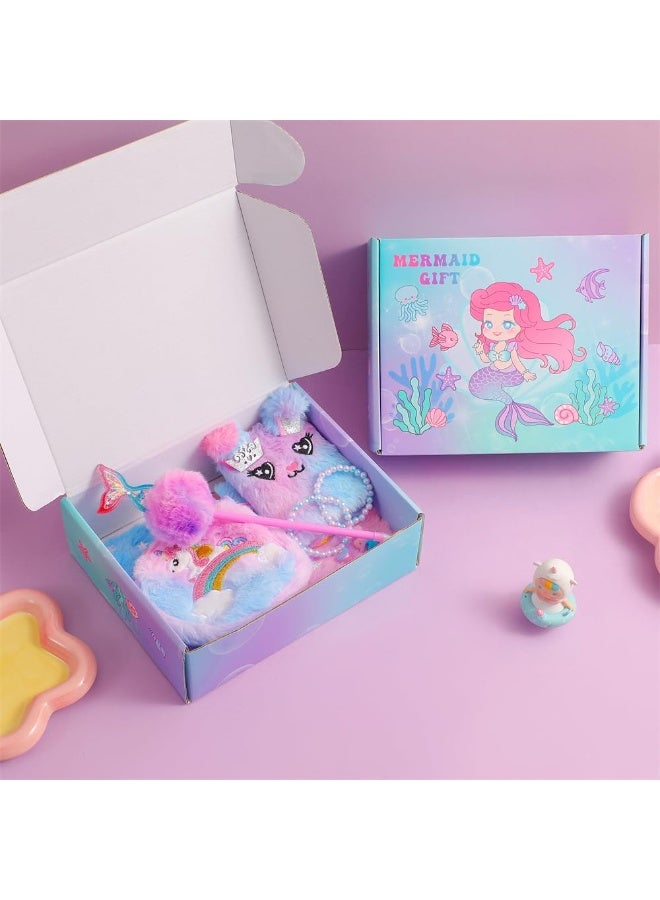 Sylqvxh unicorn Diary for Girls with Lock and Keys,Tie-Dye Fuzzy Journal for Kids with 160 Lined Pages,Fluffy Secret Notebook for Writing and Drawing,Gifts for Girls Over 3 Years Old,Purple - Image 4