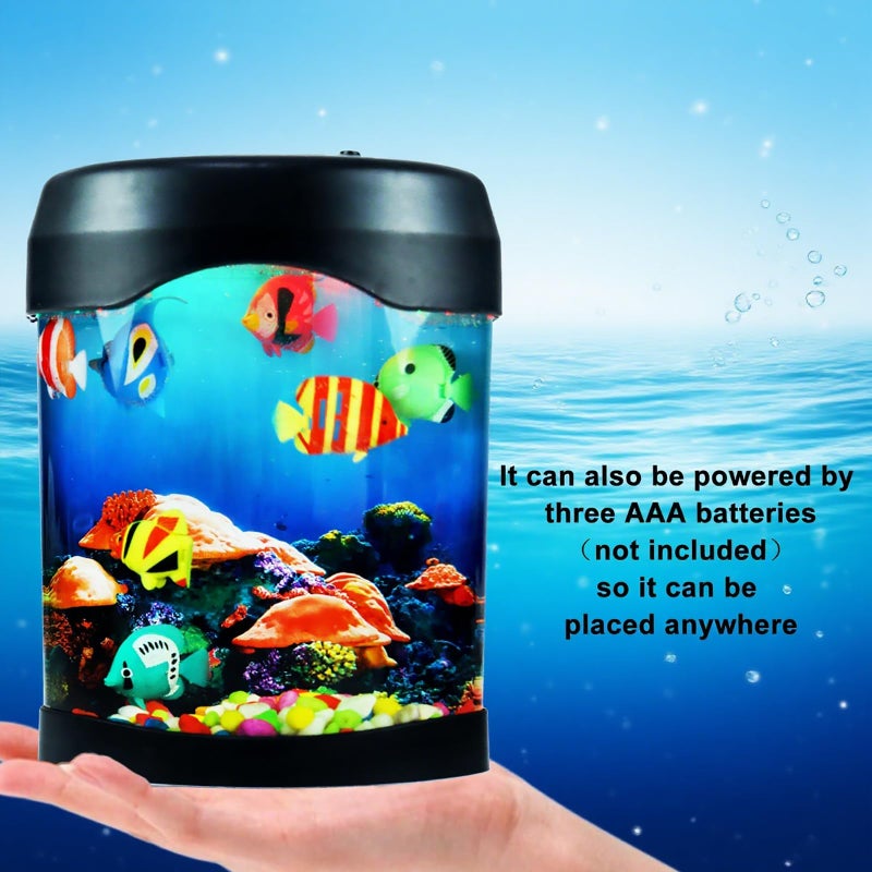 Toycol Fake Fish Lamp, LED Aquarium Sensory Light with 6 Color Changing and 7 Fake Fish, Mood-Relaxing Night Light, Exquisite Decoration for Office, Room and Party, Gifts for Kids and Adults - Image 5