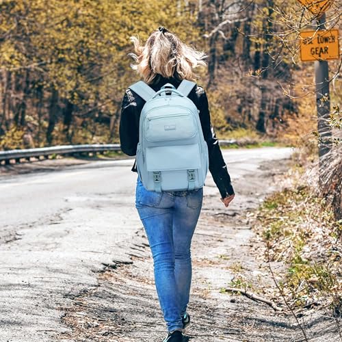 SUN EIGHT 35L Waterproof School Backpack for College,Girly Backpack Lightweight Large Capacity Travel Bag with Multi Pockets(Blue) - Image 2