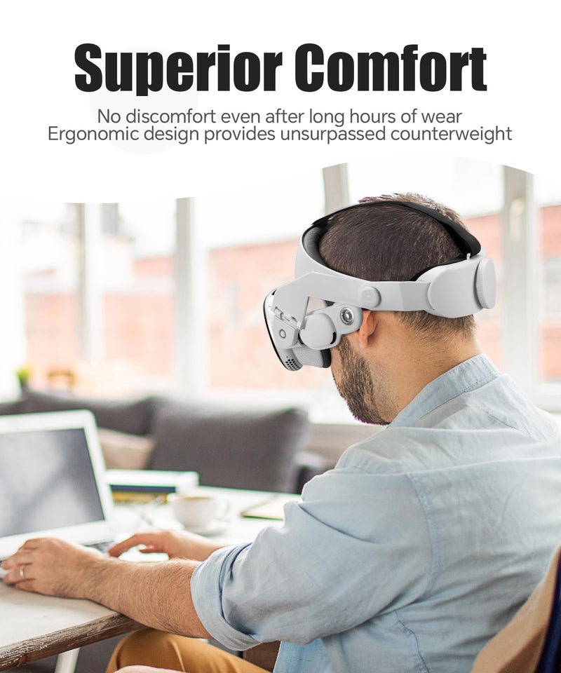 Luckam Comfort Head Strap for Vision Pro Accessories, Adjustable Elite Strap for Vision Pro Headset Replacement Accessories, Reduce Facial Stress,Soft Cushion Lightweight for Apple VR Head Strap - Image 5