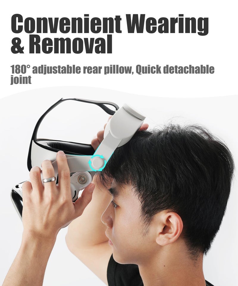 Luckam Comfort Head Strap for Vision Pro Accessories, Adjustable Elite Strap for Vision Pro Headset Replacement Accessories, Reduce Facial Stress,Soft Cushion Lightweight for Apple VR Head Strap - Image 4