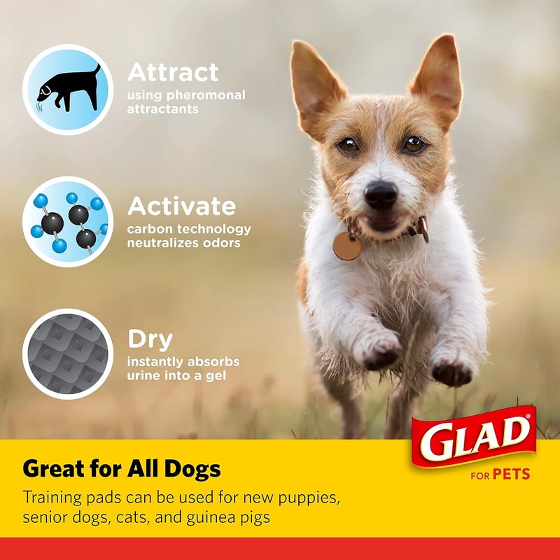 Glad for Pets Black Charcoal Puppy Pads | Puppy Potty Training Pads That ABSORB & NEUTRALIZE Urine Instantly | New & Improved Quality, 150 count - Image 3