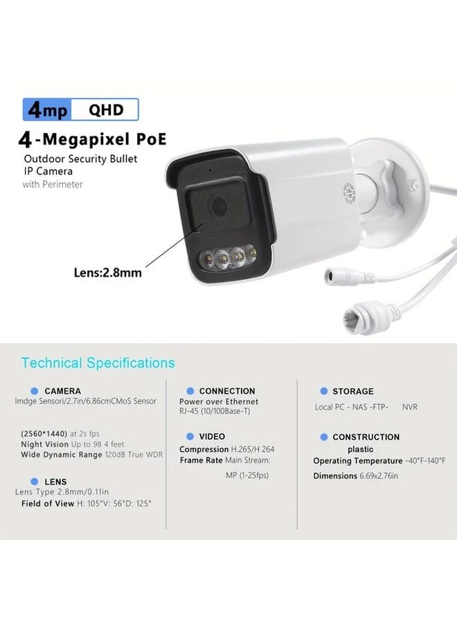 IG 9727 PAL 4MP POE Security Camera 2K HD 108 Degree Wide Angle Night Vision Indoor Outdoor - Image 4