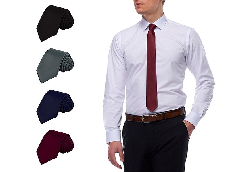 Suma Qtsy Men's Satin Tie (Multicolour) -Combo Pack of 4 - Image 1