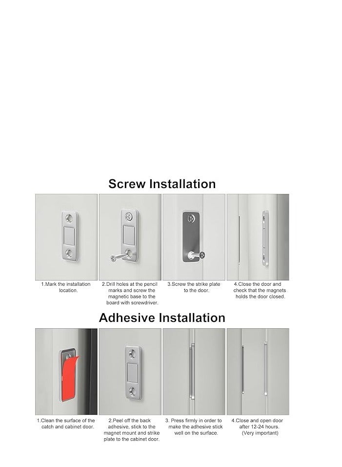 Spaceshoop Magnetic Door Clip Extra Thin Cabinet Magnets Stainless Steel Sliding 4pcs - Image 4