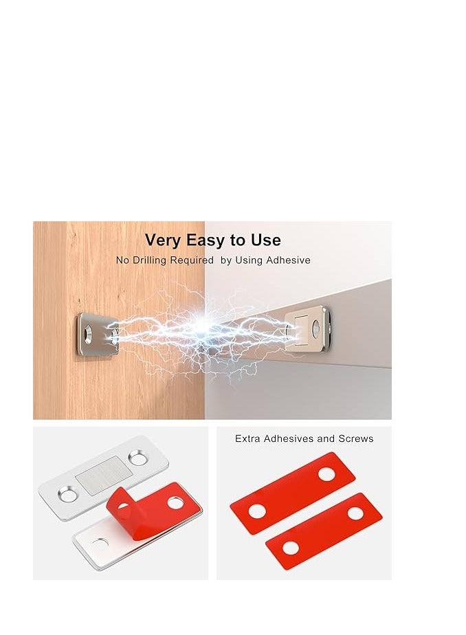 Spaceshoop Magnetic Door Clip Extra Thin Cabinet Magnets Stainless Steel Sliding 4pcs - Image 3