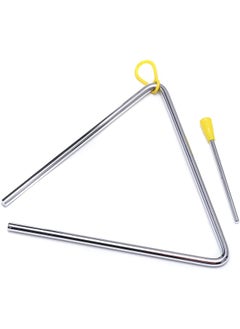 Generic Musical Steel Triangle Percussion Instrument with Striker for Adults Kids Steel Triangle Dinner Bell Small Instruments  - Image 5