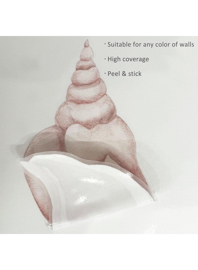 Alwayspon ملصقات جدارية من Alwayspon بألوان مائية بلون وردي فاتح على شكل قواقع، ملصقات جدارية قابلة للإزالة واللصق لتزيين جدران غرفة المعيشة أو غرفة الأطفال أو غرفة النوم. - Image 5