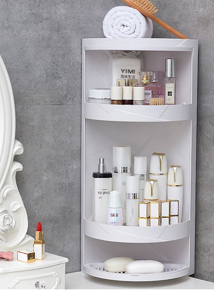  CityRiya-Long خزانة تخزين الحمام، منظم تخزين المكياج، منظم تخزين مستحضرات التجميل الدوار، رف الحمام كونترتوب الغرور، خزانة تخزين المكياج، منظم العناية بالبشرة الدوارة - Image 1