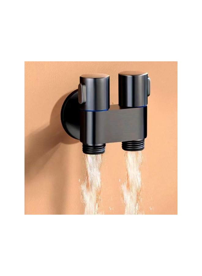 The Bros صمام التحكم المزدوج 1 في 2 من The Bros، مجموعة رشاش bidet محمولة، رشاش حوض صغير، ملحق دش يدوي للمرحاض وغسالة، تركيب سهل، رمادي - Image 4