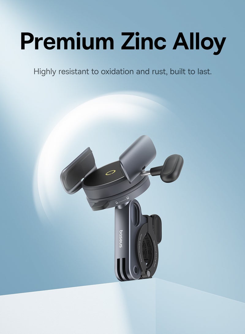 بيسوس حامل هاتف مغناطيسي عالمي للدراجات الهوائية والدراجات الكهربائية والدراجات البخارية الكهربائية والدراجات النارية، أمان مزدوج مع تصميم مغناطيسي N52 محسن وإغلاق مشبك لولبي، يناسب مقود الدراجة مقاس 20 مم - 35 مم، مصنوع من سبائك الزنك المتينة، متوافق مع الهواتف الذكية مقاس 5.2 بوصة إلى 7.2 بوصة - Image 5