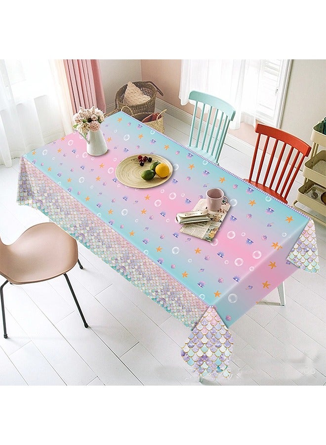 2-Pack Pink Blue Colorful Plastic Tablecloths, Shiny Disposable Laser Rectangular Tablecloths, Suitable For Party Decoration Birthday Wedding - Image 1