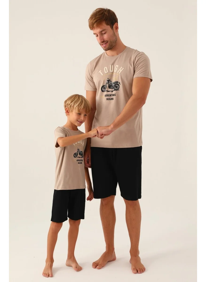 Arnetta Father Son T-Shirt and Bermuda Shorts Set, Cotton, (Price Separately)