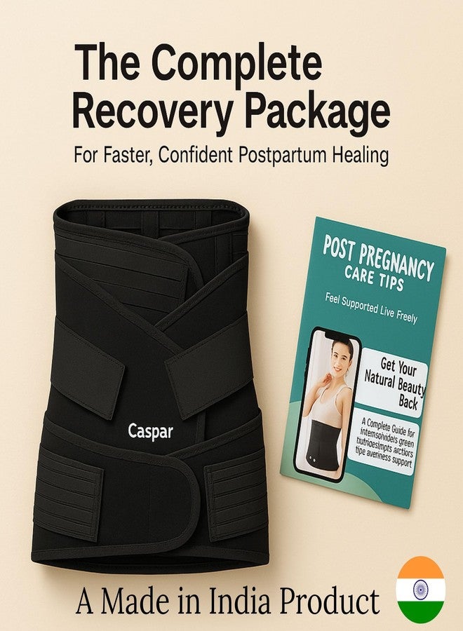 CASPAR 3-in-1 Postpartum Belly Wrap for Women - Post Pregnancy Recovery Belt for Waist, Belly & Pelvic Support | C-Section & Natural Birth | Adjustable, Body Shaping & Back Support Band- FREE SIZE - Image 2
