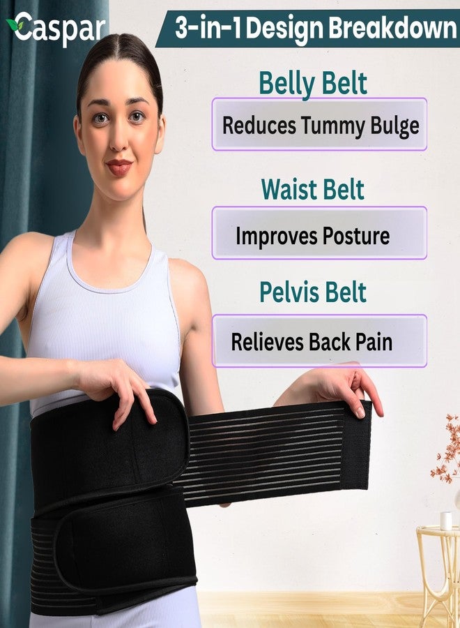CASPAR 3-in-1 Postpartum Belly Wrap for Women - Post Pregnancy Recovery Belt for Waist, Belly & Pelvic Support | C-Section & Natural Birth | Adjustable, Body Shaping & Back Support Band- FREE SIZE - Image 4