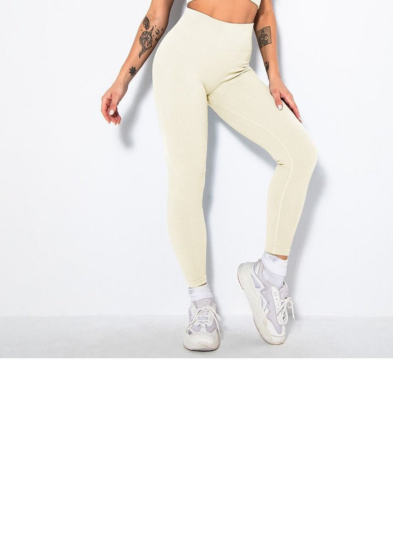 Loquat Solid V-neck Bra Tights Sports Set - Image 3