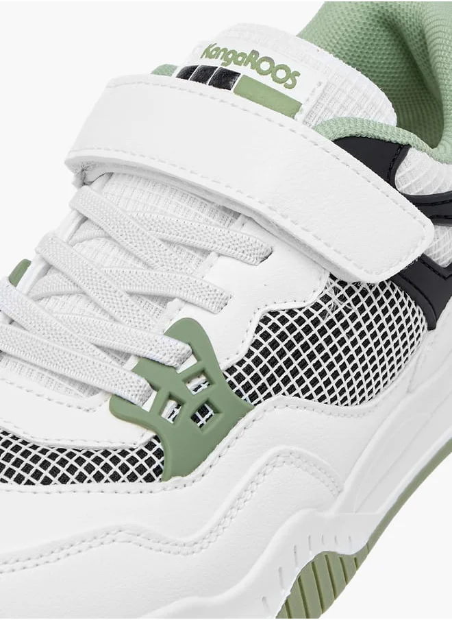 كانغاروس Boys' Panelled Sneakers with Hook and Loop Closure