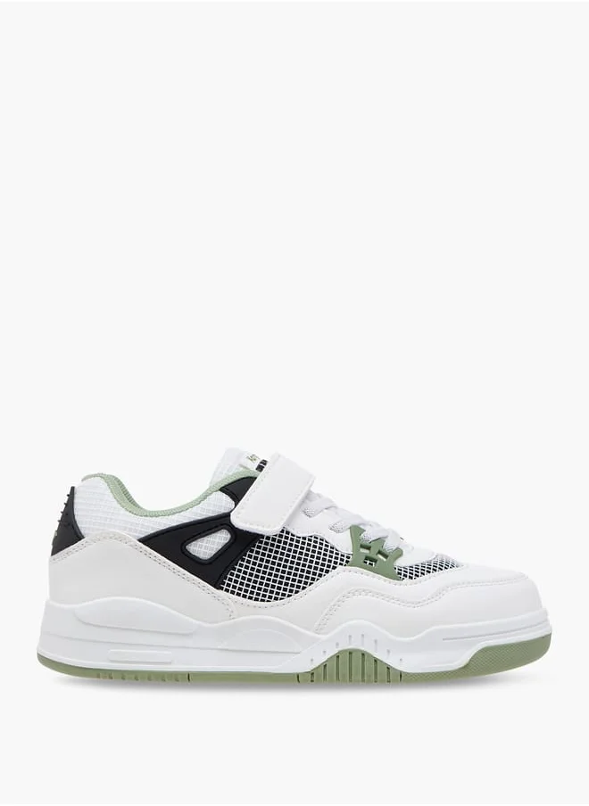 كانغاروس Boys' Panelled Sneakers with Hook and Loop Closure