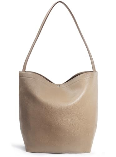 Hoxis Hobo Bags for Women Vegan Leather Bucket Bags Minimalist Shoulder Handbag (Nude) - Image 1