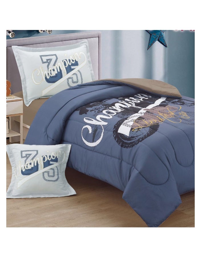 SMART HOME Luxuriously designed 4-piece children's bedding set with comfortable filling. 4-piece reversible bedding set: 170 x 230 cm quilt, fitted sheet, pillowcase, and pillowcase. High-quality, soft microfiber fabric. Ideal for children's rooms - Image 2