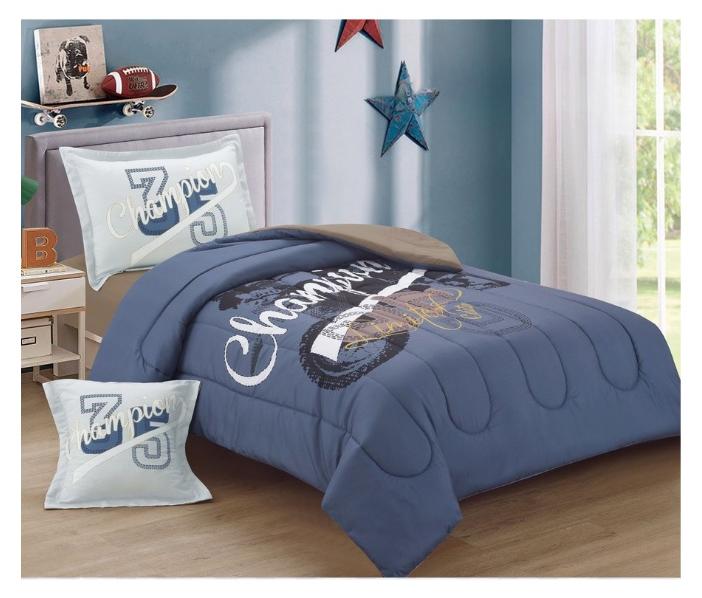 SMART HOME Luxuriously designed 4-piece children's bedding set with comfortable filling. 4-piece reversible bedding set: 170 x 230 cm quilt, fitted sheet, pillowcase, and pillowcase. High-quality, soft microfiber fabric. Ideal for children's rooms - Image 1