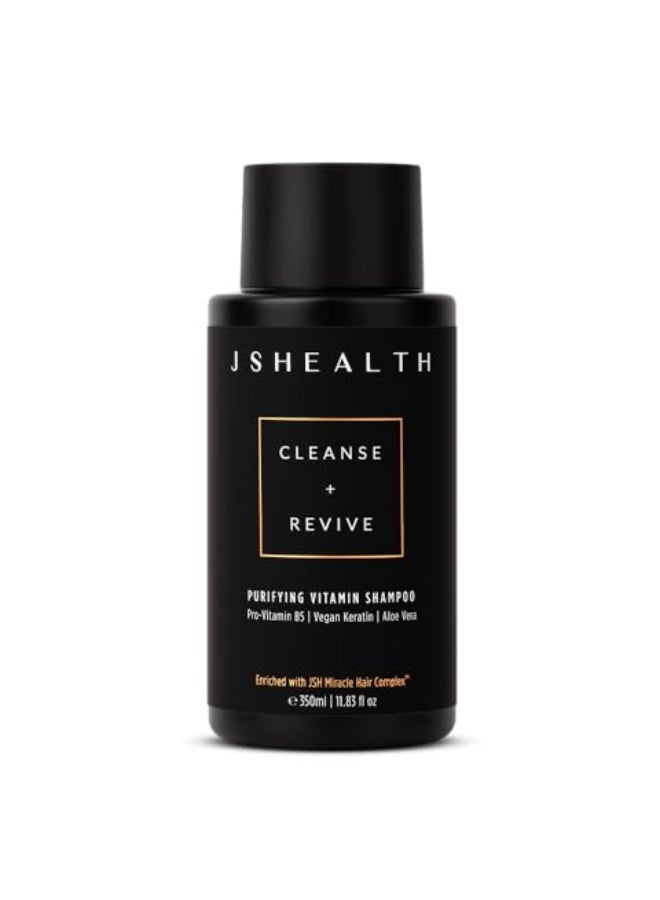 JSHealth Purifying Keratin Shampoo Cleansing Reviving Natural Shampoo for Color Treated Hair Curly Hair Dry Hair Vegan Sulfate Paraben Free Formula 350ml - Image 1