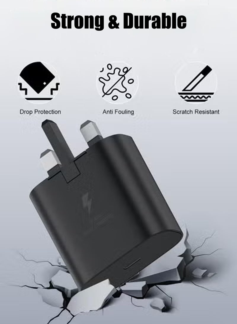 هيروكس شاحن سريع للغاية بقوة 45 وات لهاتف سامسونج، شاحن PD3.0 USB-C لهاتف سامسونج جالاكسي S23 Ultra S23+ S23 S22 Ultra S21+ A53 5G A54 Z Fold/Flip 4 Tab S8 Ultra، مع كابل Type C بطول 1 متر - Image 4