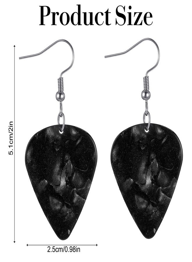 Shimmeroo Guitar Pick Earrings, Rock Music Accessories Guitar Earrings Black Y2k Gifts for Women Men Music Lovers Stuff Rock and Roll Accessories Rockstar Jewelry Valentine's Day Gift - Image 2