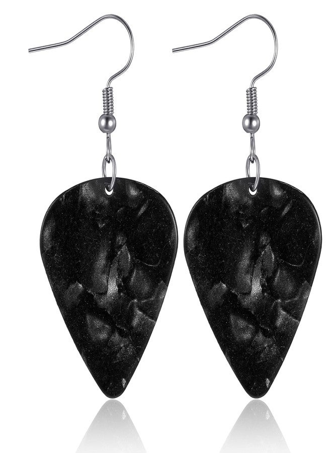 Shimmeroo Guitar Pick Earrings, Rock Music Accessories Guitar Earrings Black Y2k Gifts for Women Men Music Lovers Stuff Rock and Roll Accessories Rockstar Jewelry Valentine's Day Gift - Image 1