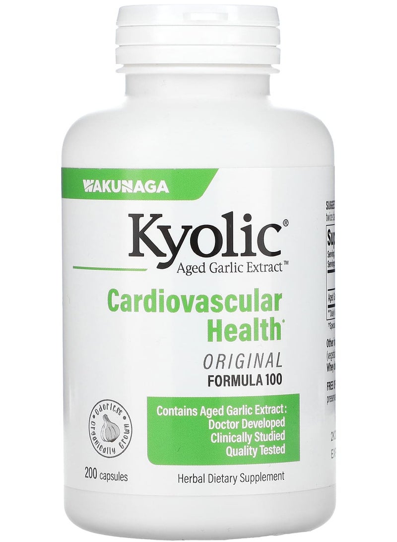 kyolic Aged Garlic Extract, Cardiovascular Health, Original Formula 100, 200 Capsules
